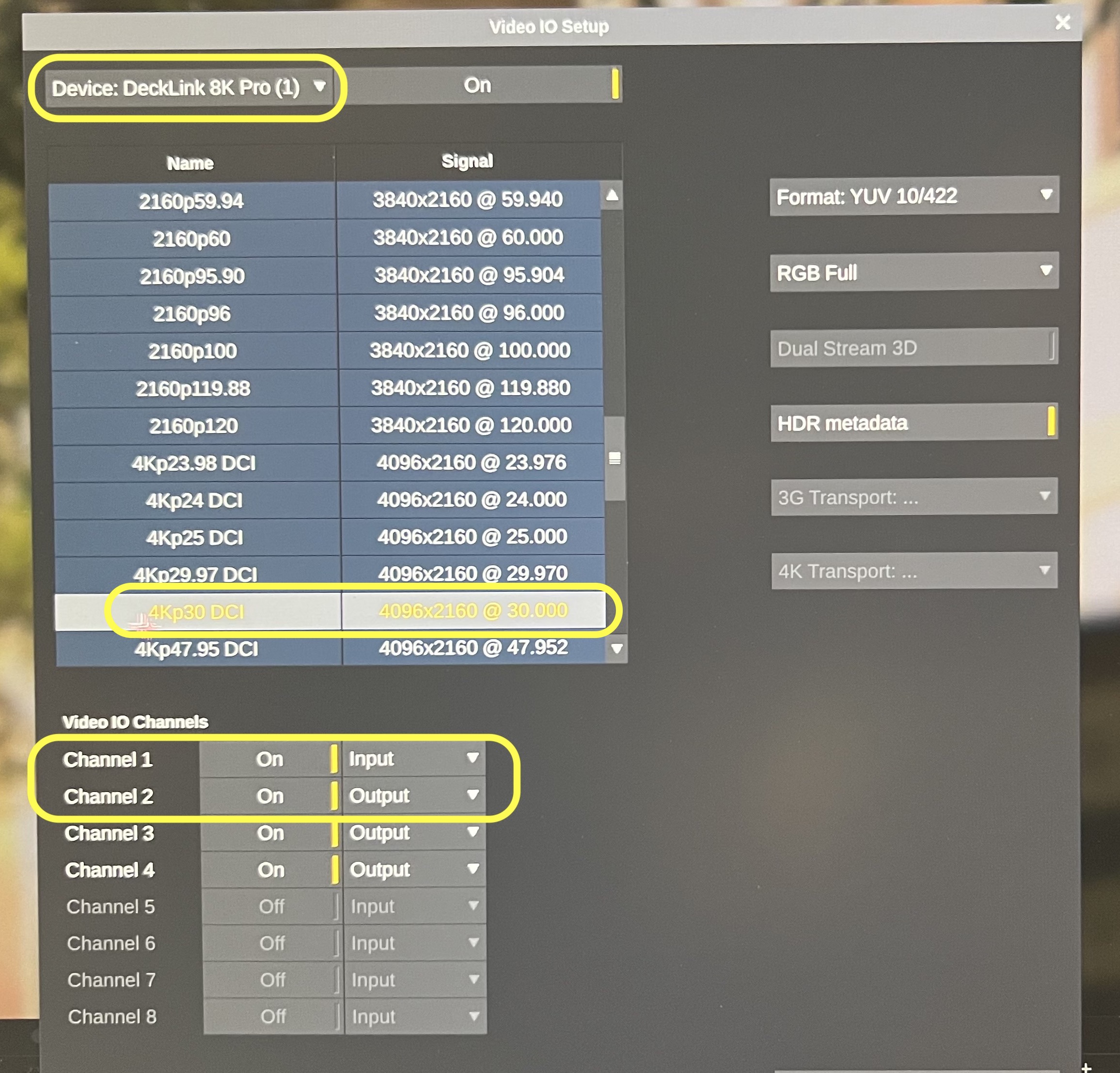 set input and output